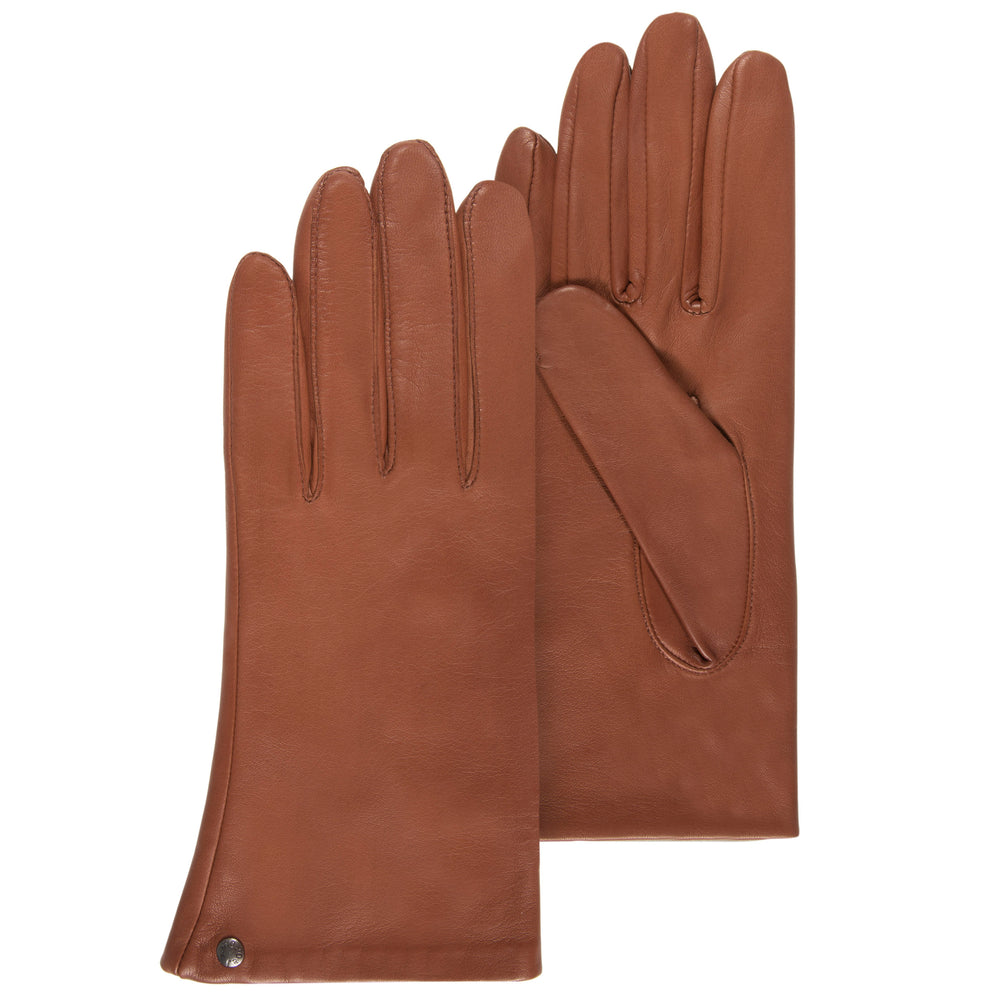 Gants Femme cuir doublé soie Cognac - Isotoner