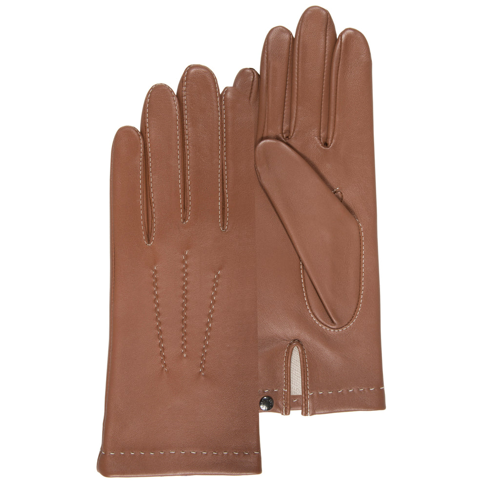 Gants Femme 3 baguettes cuir Cognac - Isotoner