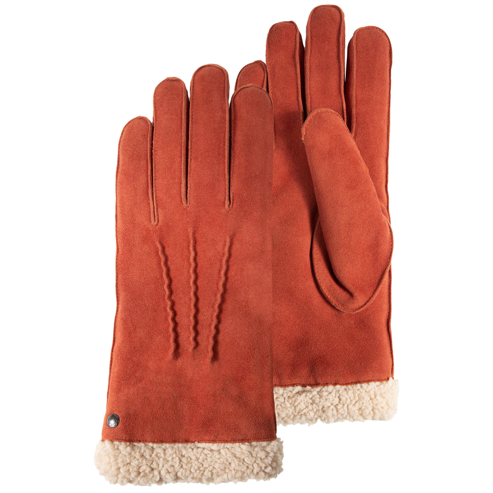 Gants Femme cuir velours fourrés Mandarine - Isotoner