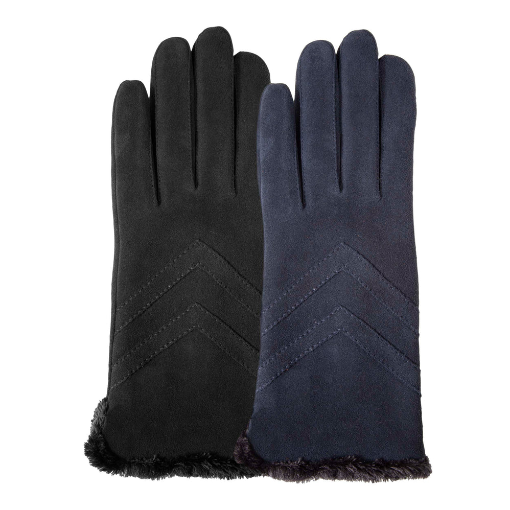 Gants Femme tactiles cuir velours Noir - Isotoner