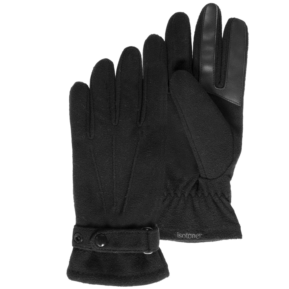 Gants Homme Polaire recyclée Noir - Isotoner
