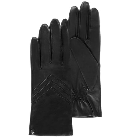 Gants Femme cuir chevrons Noir - Isotoner