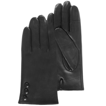 Gants Femme cuir 3 boutons Noir - Isotoner