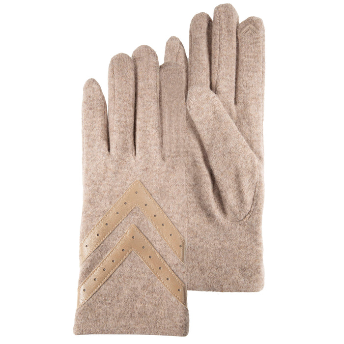 Gants Femme tactiles laine Beige –