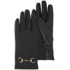 Gants Femme tactiles cuir de mouton Marine noir - Isotoner