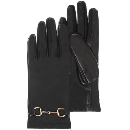 Gants Femme cuir détail mors Noir - Isotoner