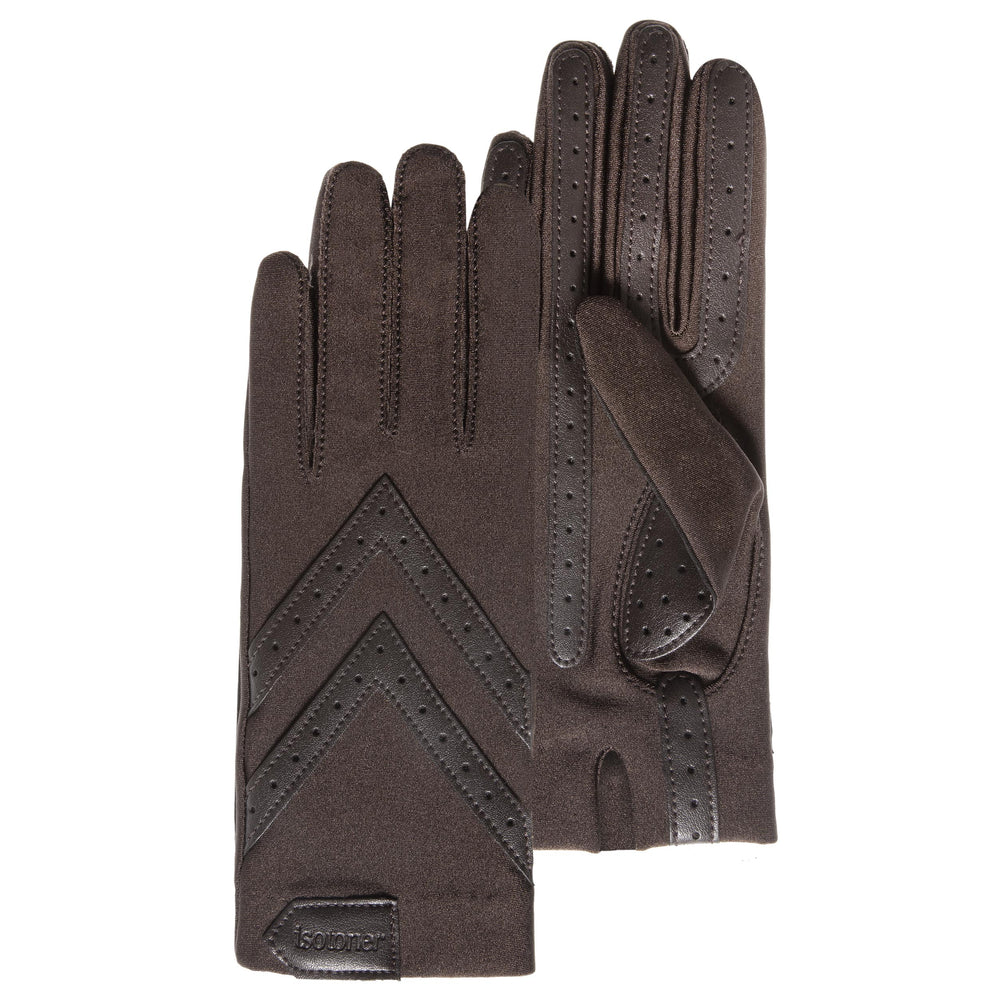 Gants Femme tissu extensible recyclé Marron - Isotoner