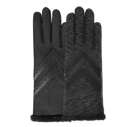 Gants Femme tissu recyclé  Noir doublé - Isotoner