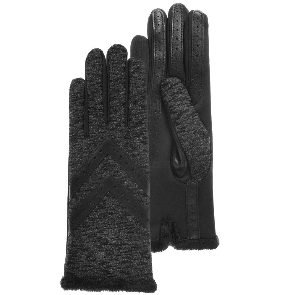 Gants Femme tissu extensible gris/noir - Isotoner