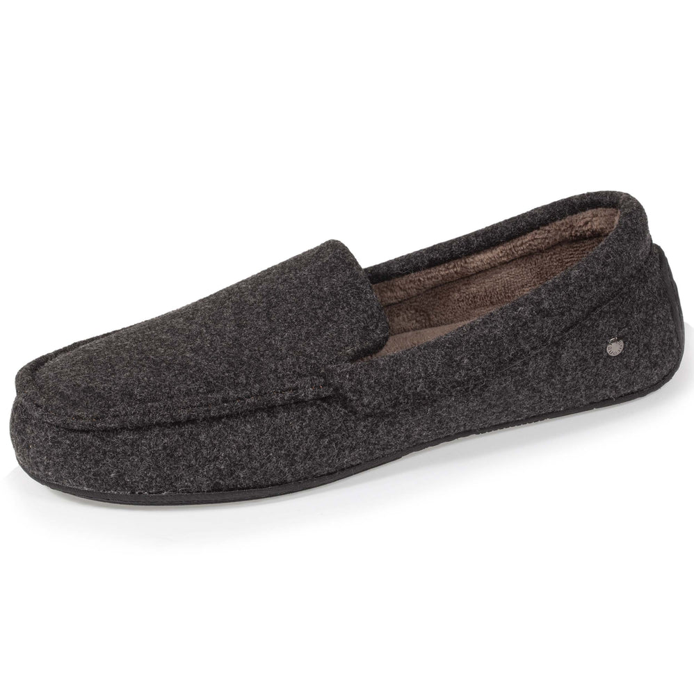 Chaussons mocassins Homme feutrine Gris Chiné - Isotoner