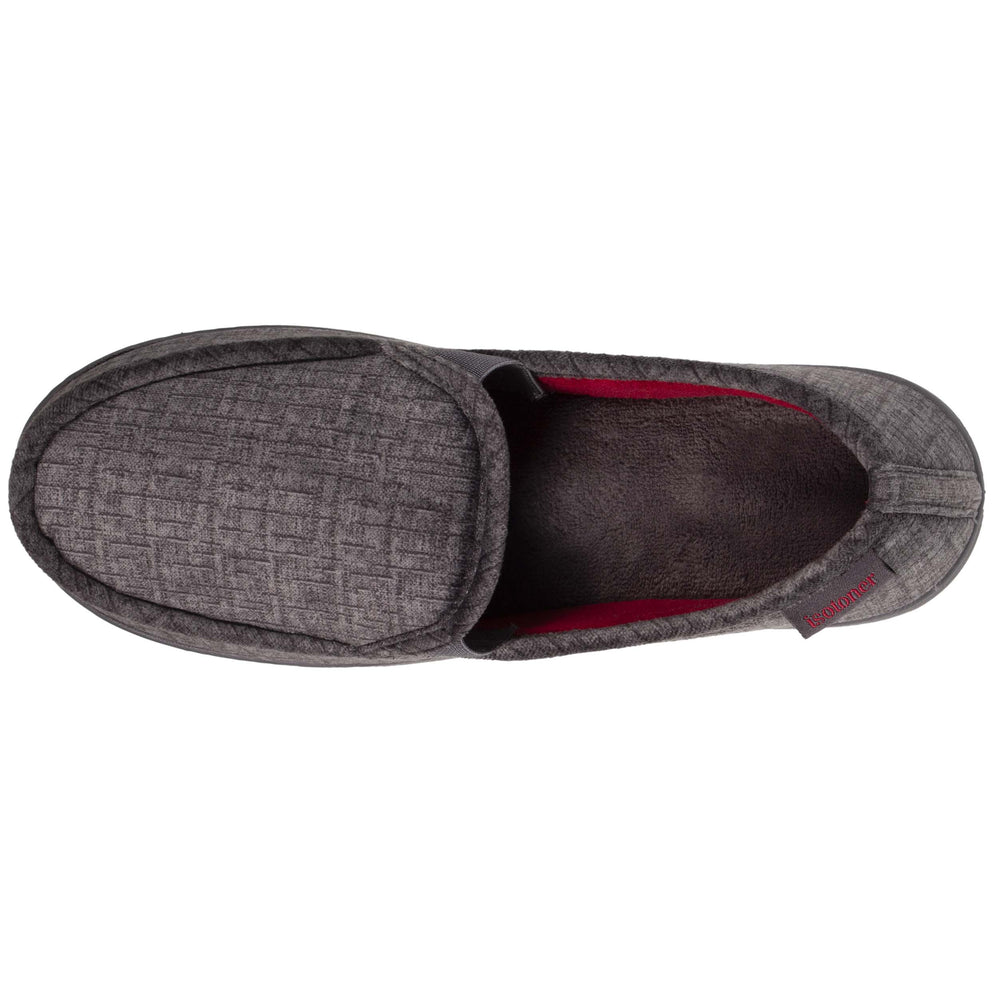 Chaussons mocassins Homme Gris/Rouge - Isotoner