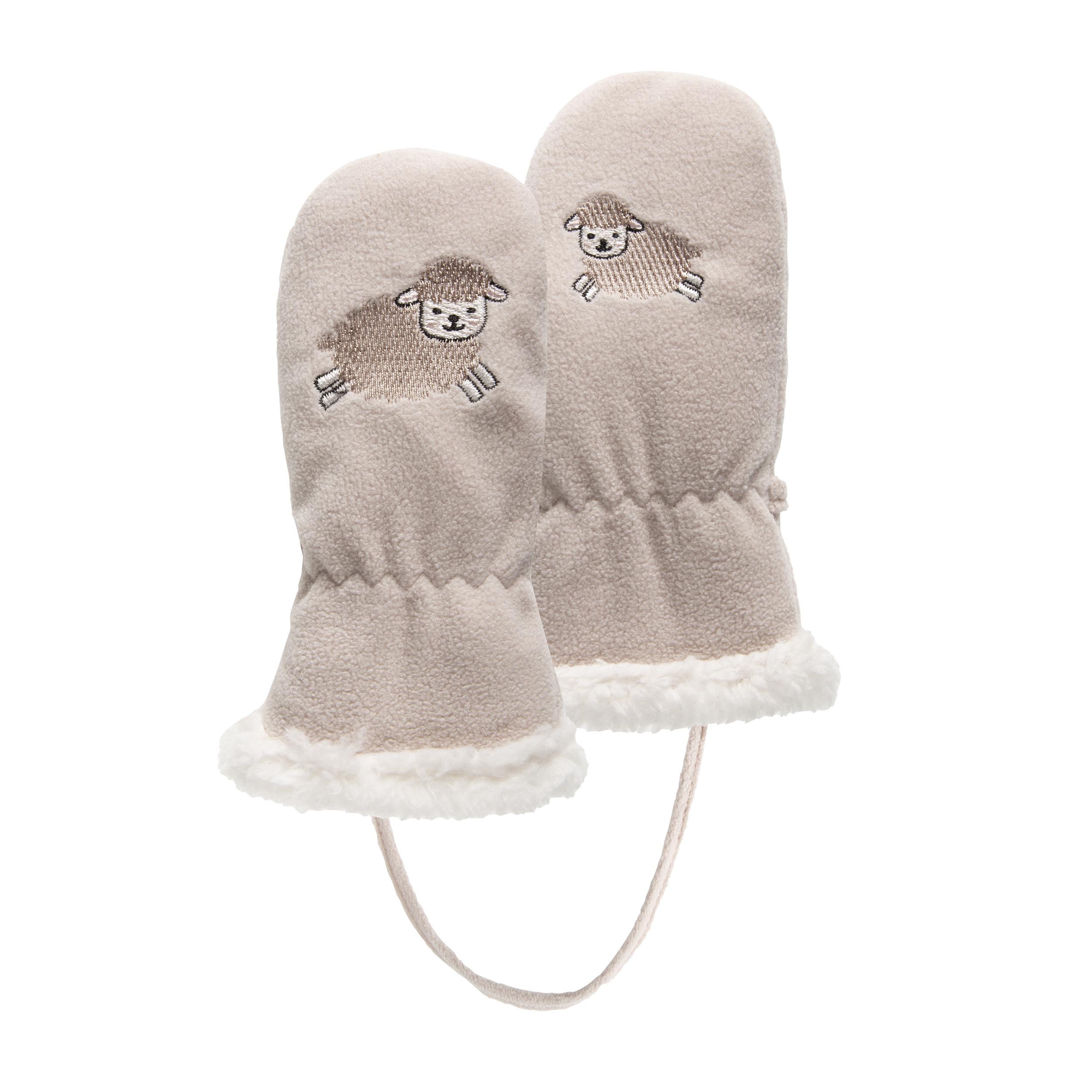 Gants Polaire Bébé 2/4 Ans Avec Cordon - Doublure Fourrure Imitation