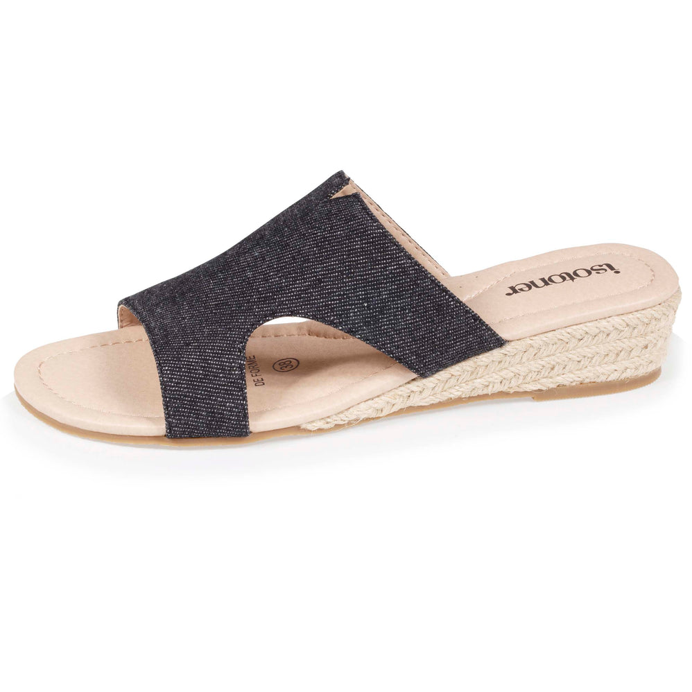 Mules claquettes Femme talon Jean Noir - Isotoner