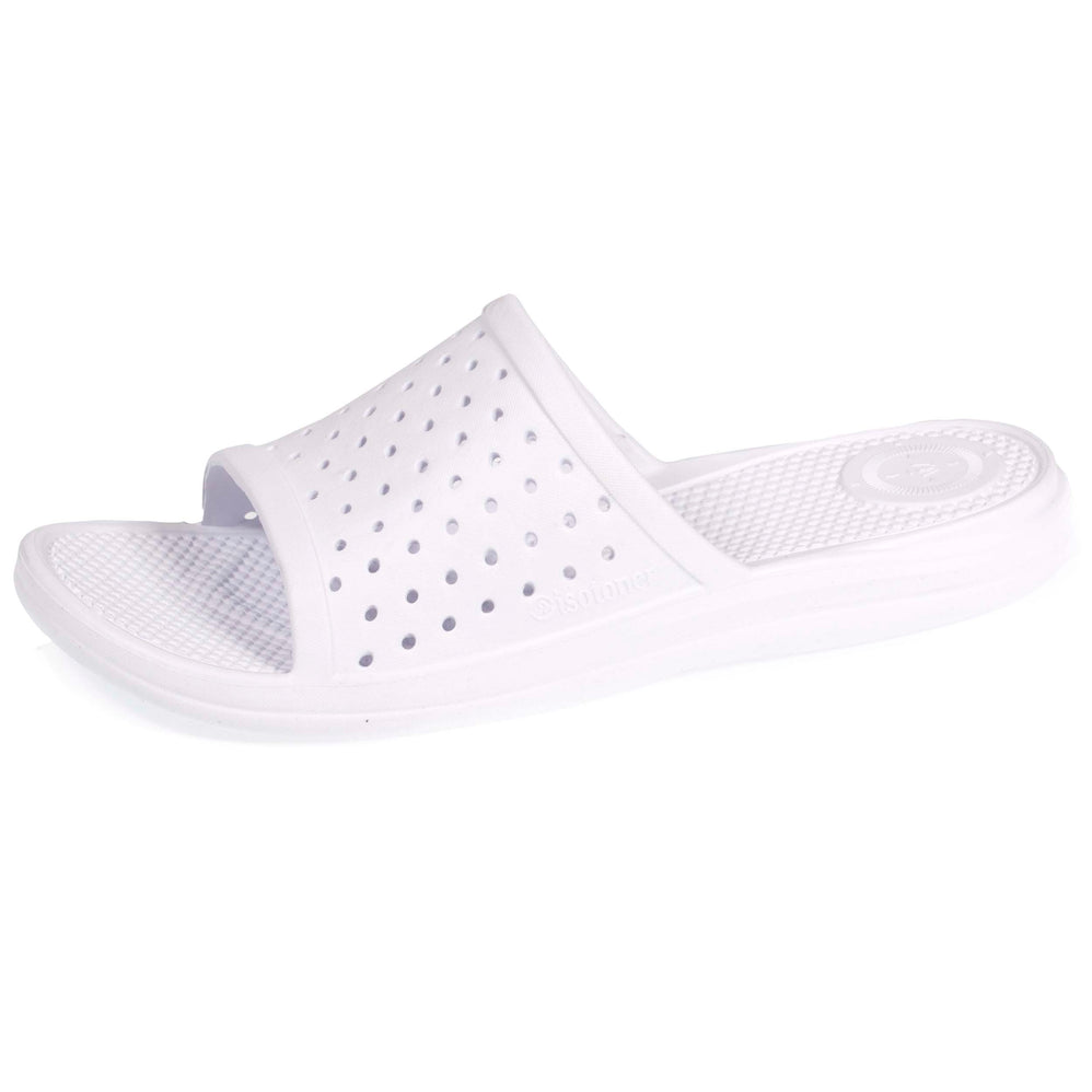 Mules claquettes Femme ajourées Blanc - Isotoner