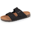 Mules sandales Femme Double Bride Taupe noir - Isotoner