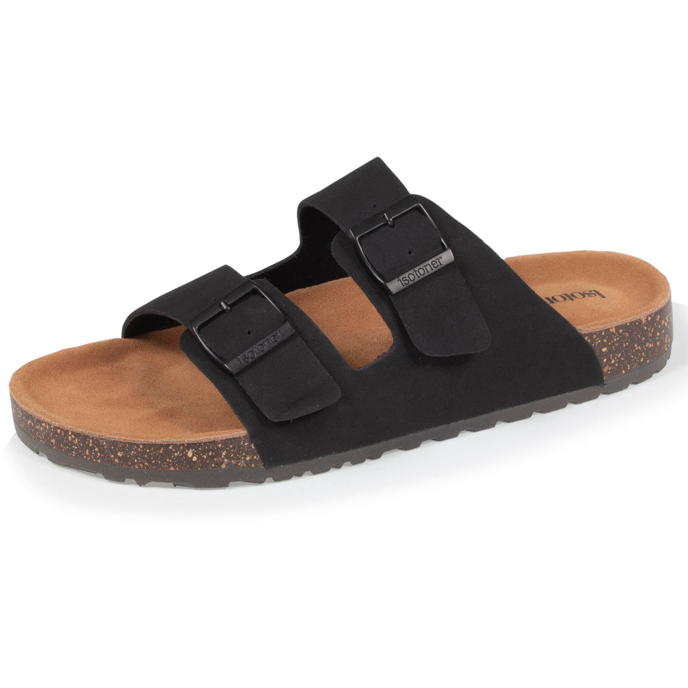 Mules sandales Femme Double Bride Noir - Isotoner
