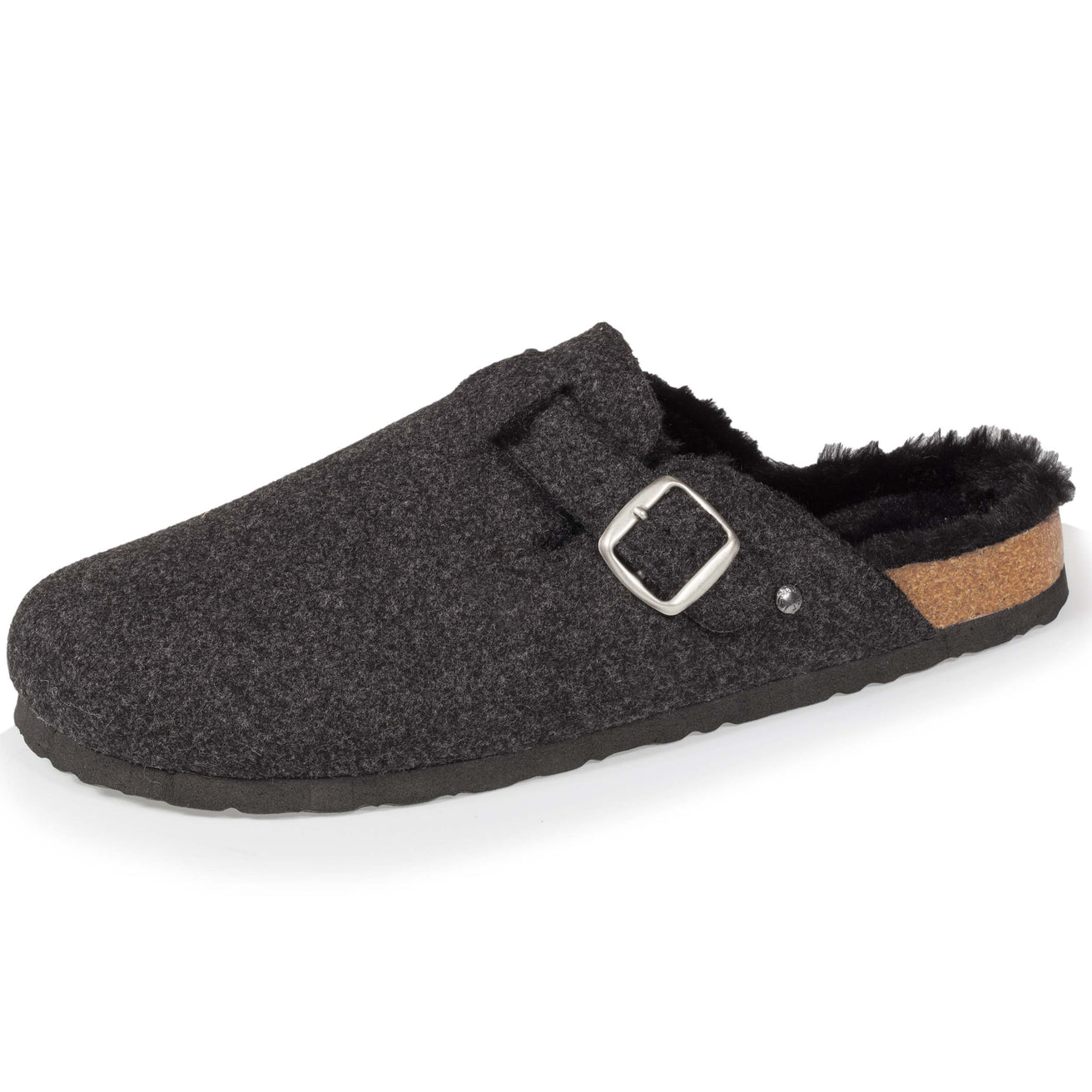 Chaussons sabots Homme Gris Chiné Liège Isotoner