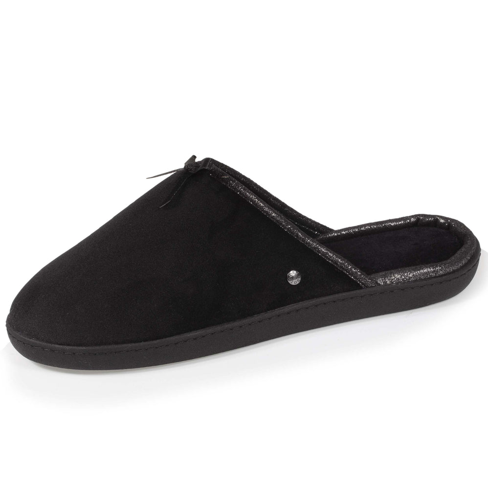 Chaussons mules Femme Brillant Noir - Isotoner