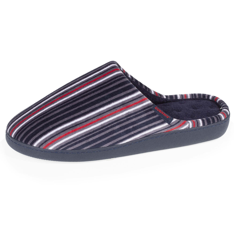 Chaussons mules Homme Rayures bleues - Isotoner