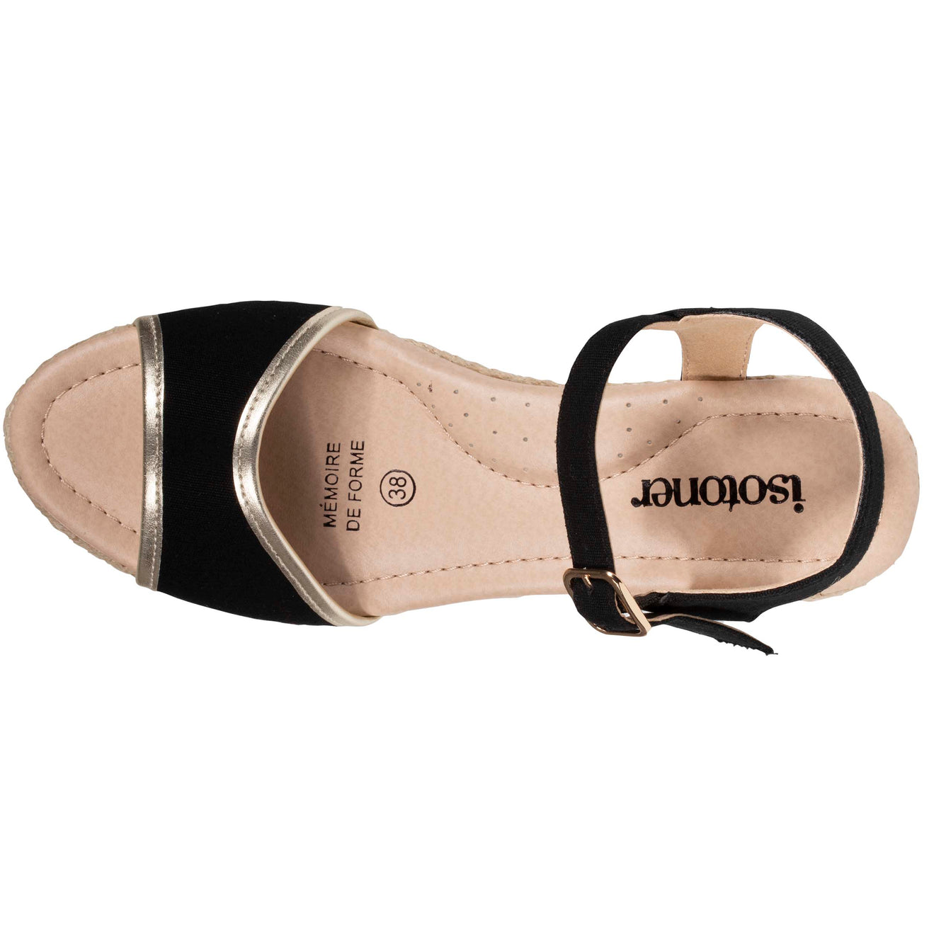 Espadrilles Femme détail doré talon corde