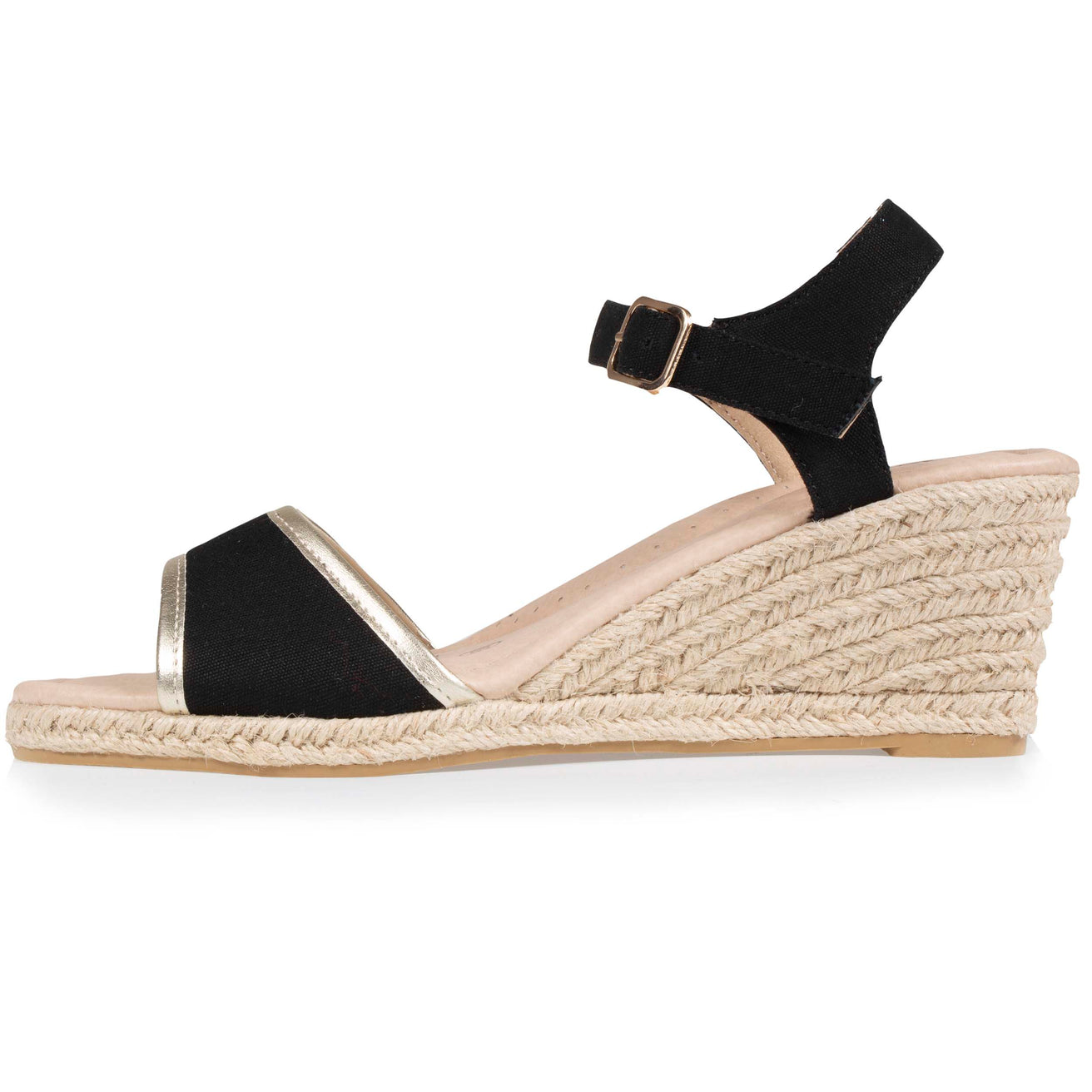Espadrilles Femme détail doré talon corde