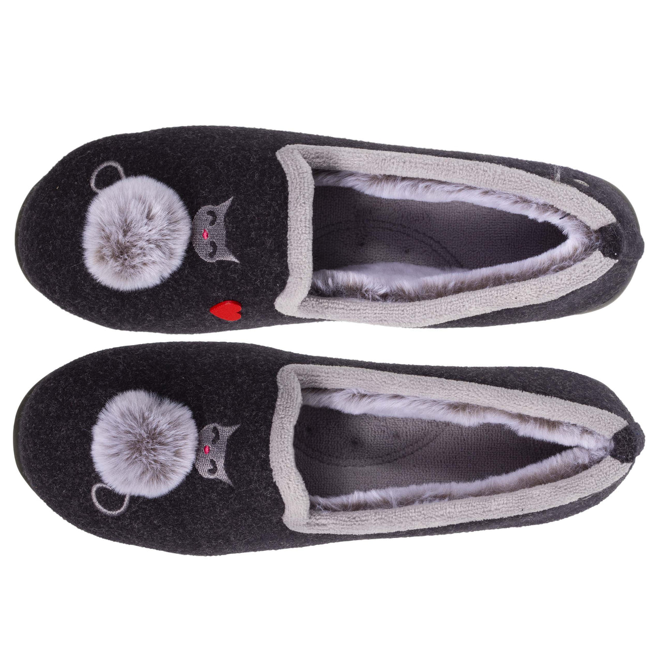 Chaussons charentaises Femme Chat fantaisie Marine