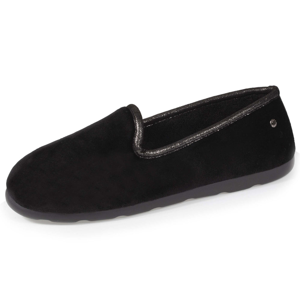 Chaussons charentaises Femme Brillant Noir - Isotoner