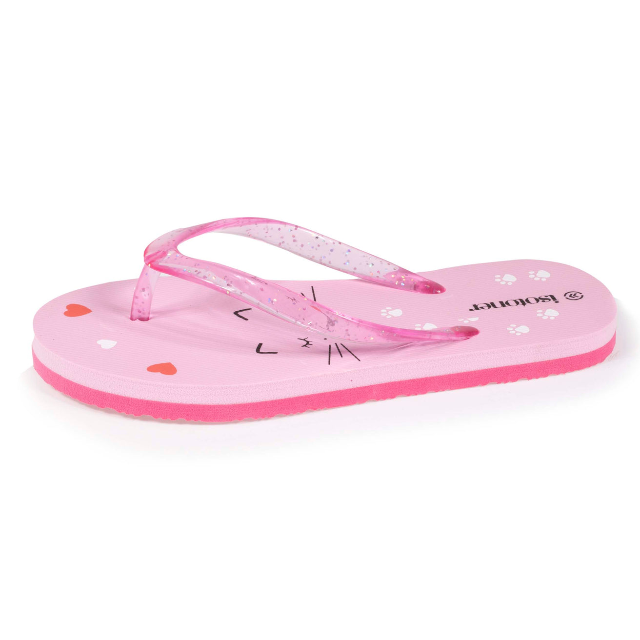 Tongs Enfant Chat Rose