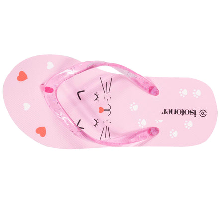 Tongs Enfant Chat Rose - Isotoner