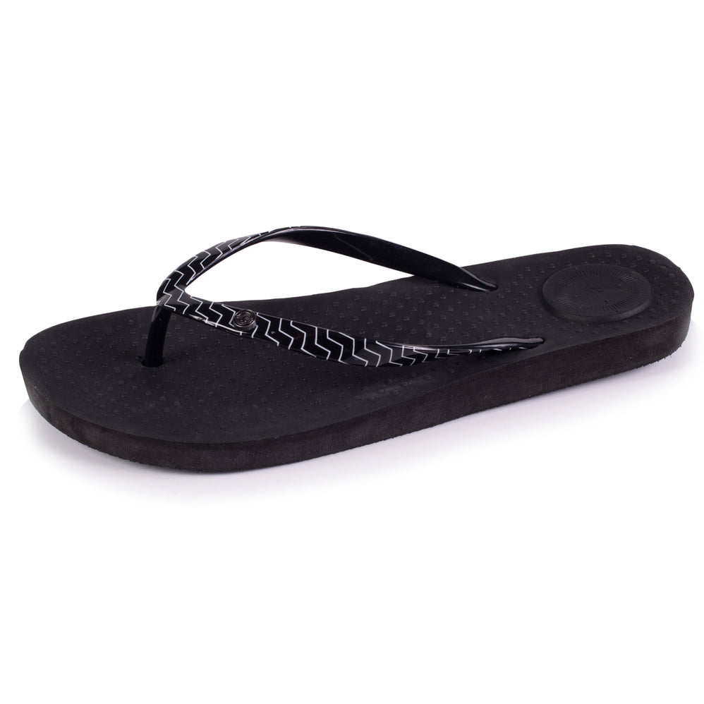 Tongs Femme tige graphique Noir - Isotoner