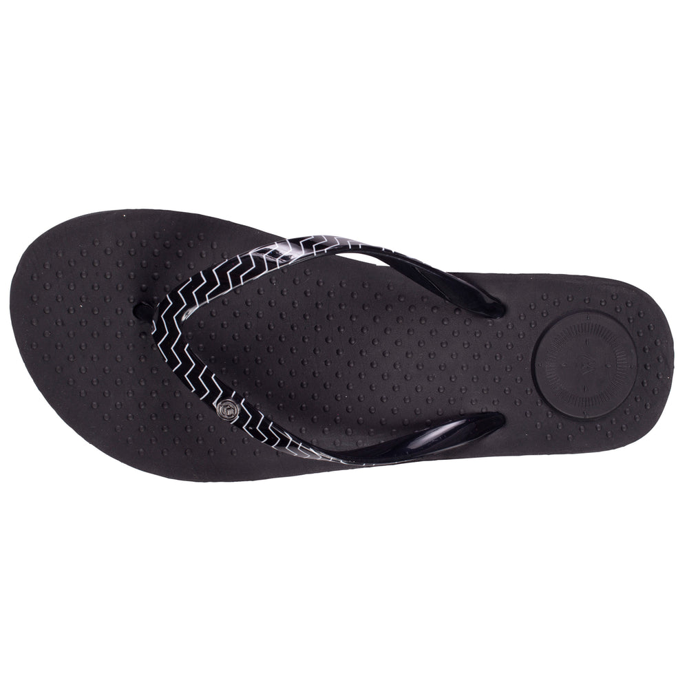 Tongs Femme tige graphique Noir - Isotoner