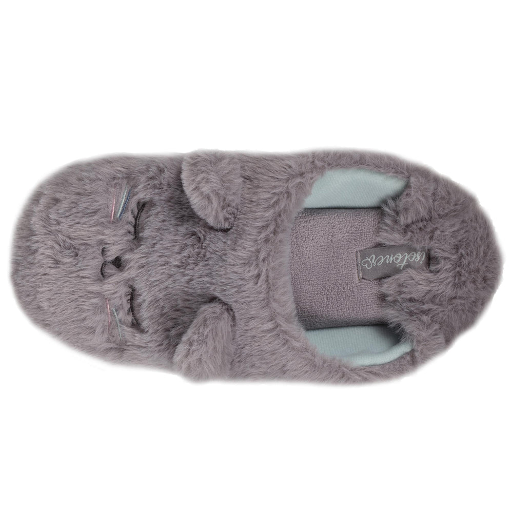 Chaussons babouches Femme 3D Chat Gris - Isotoner