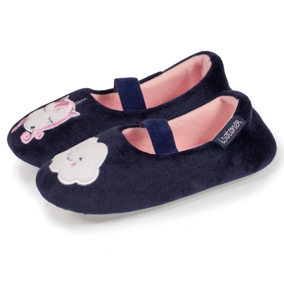 Chaussons ballerines Enfant Licorne Marine - Isotoner