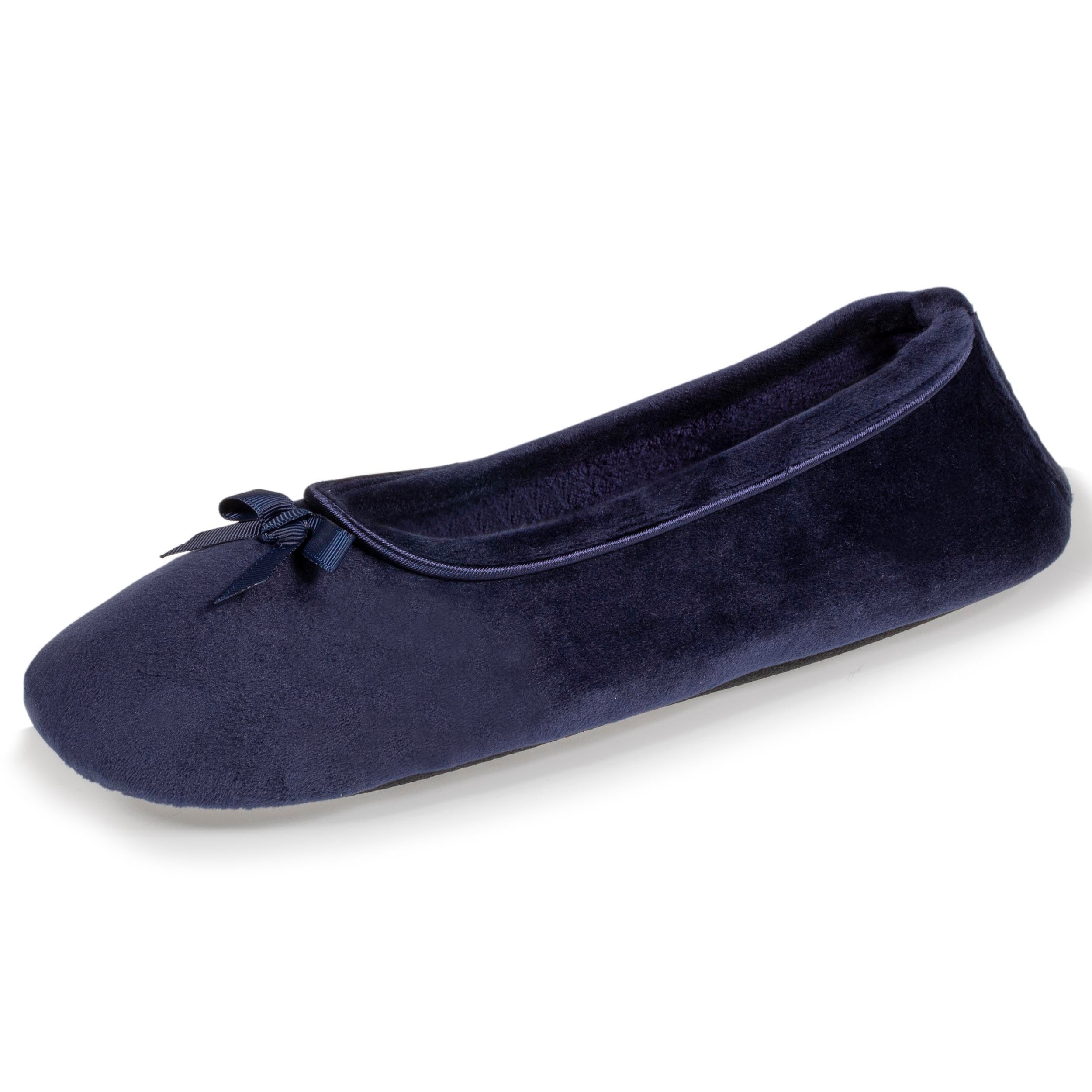 Chaussons ballerines Femme Marine Petit Nœud Isotoner.fr