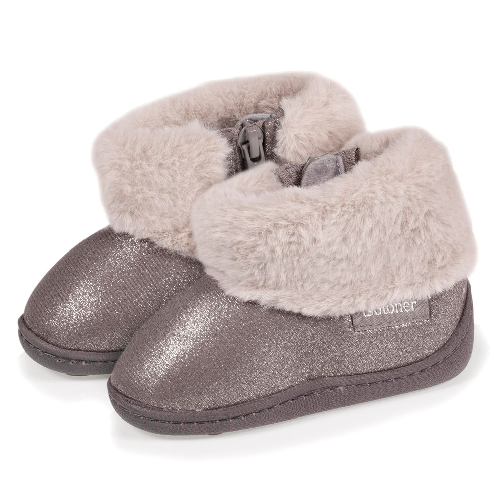 Chaussons bottillons zip Bébé Gris irisé - Isotoner