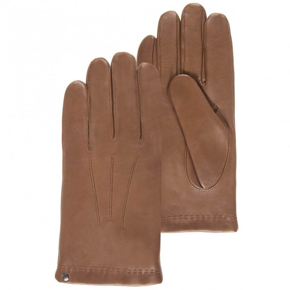 Gants Homme cuir/cachemire et soie Caramel - Isotoner