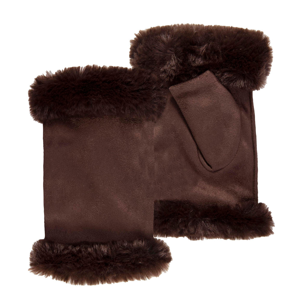 Mitaines Femme bord imitation fourrure Marron - Isotoner