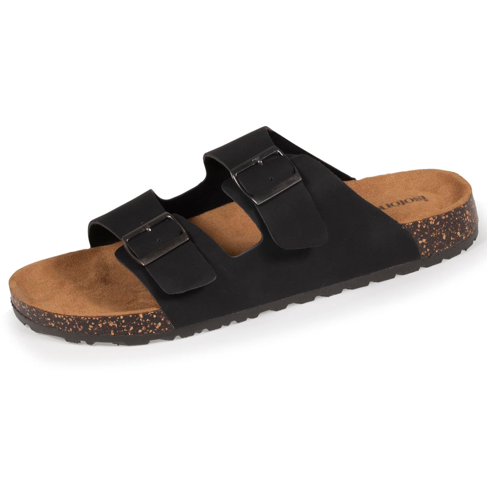 Mules sandales Homme double bride Noir - Isotoner