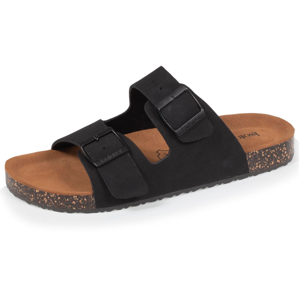 Mules sandales Homme double bride noir - Isotoner