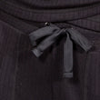 Pantalon large Femme tissu côtelé Noir