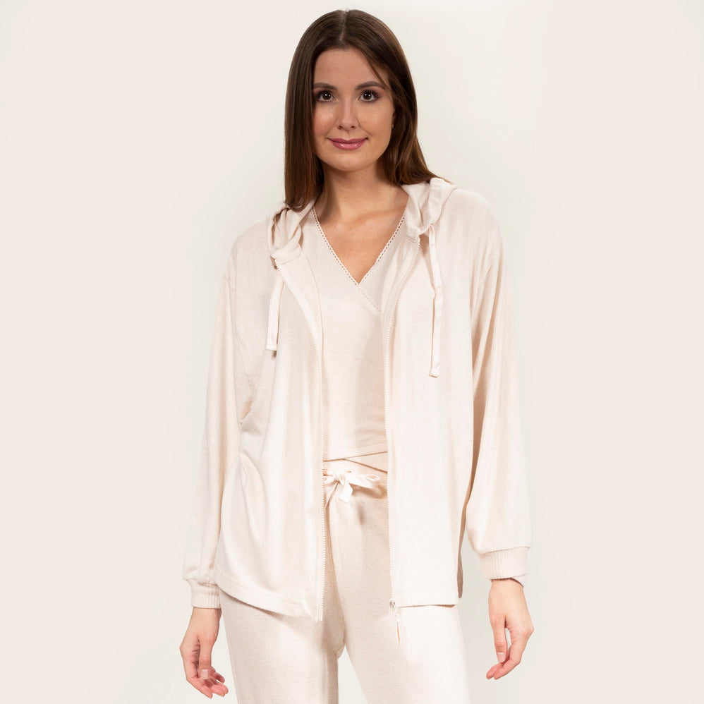 Sweat-shirt à capuche Femme Beige - Isotoner