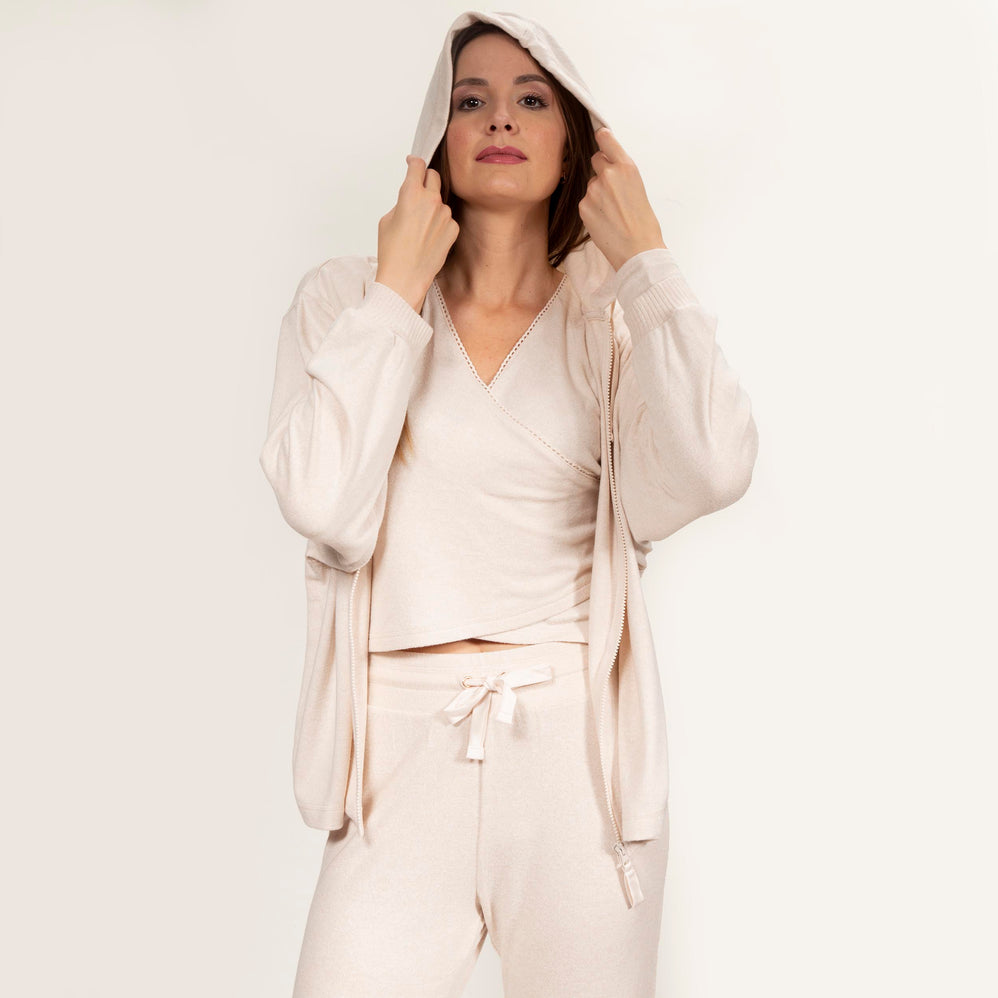 Sweat-shirt à capuche Femme Beige - Isotoner