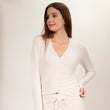 T-shirt cache-coeur Femme Beige