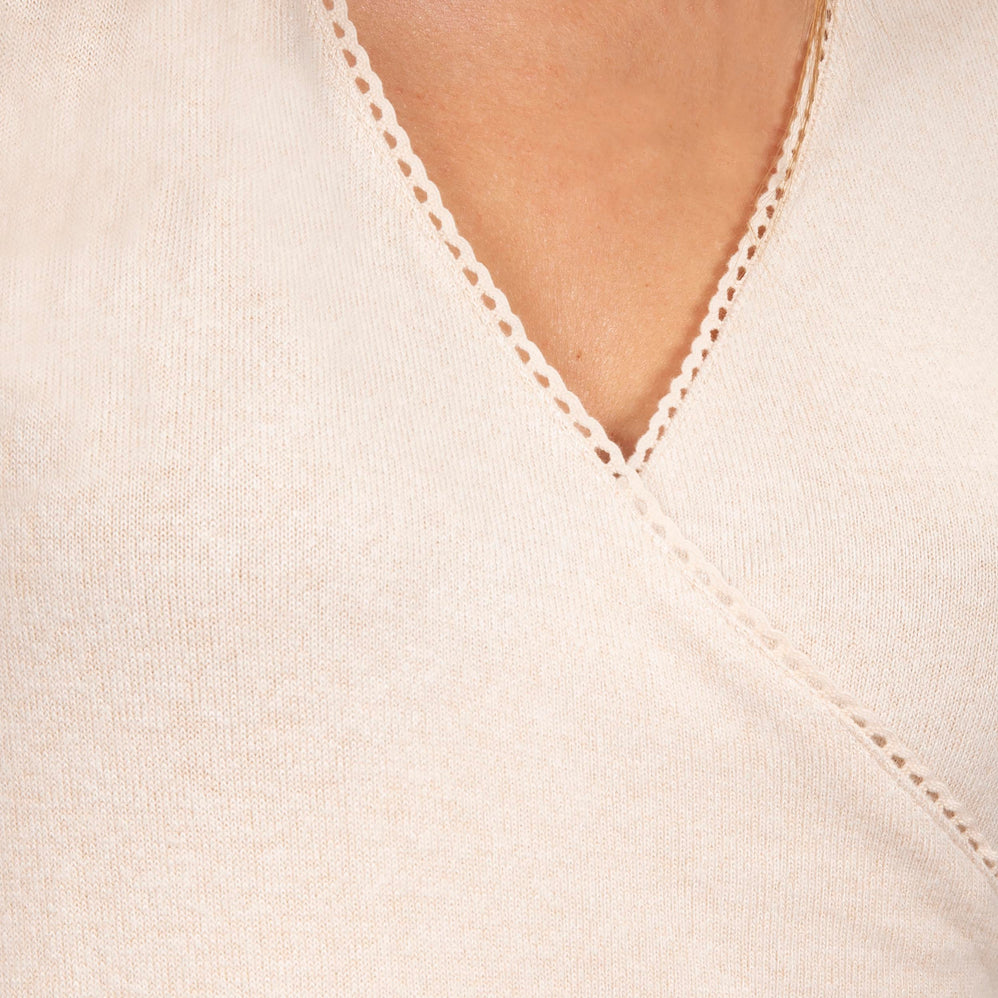 T-shirt cache-coeur Femme Beige - Isotoner