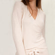 T-shirt cache-coeur Femme Beige