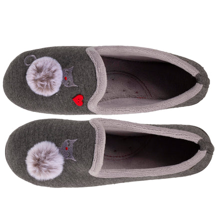 Chaussons charentaises Femme Chat Fantaisie - Isotoner